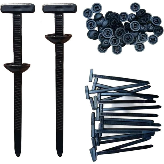 Nylon Universal Cable Tie Buckle, 100 PCS Pin and Button Zip Ties Self-Locking, Bumper Retainer Clips Car Plastic Rivets Fasteners for Auto Repairing Quick Fix and Hole Fastening