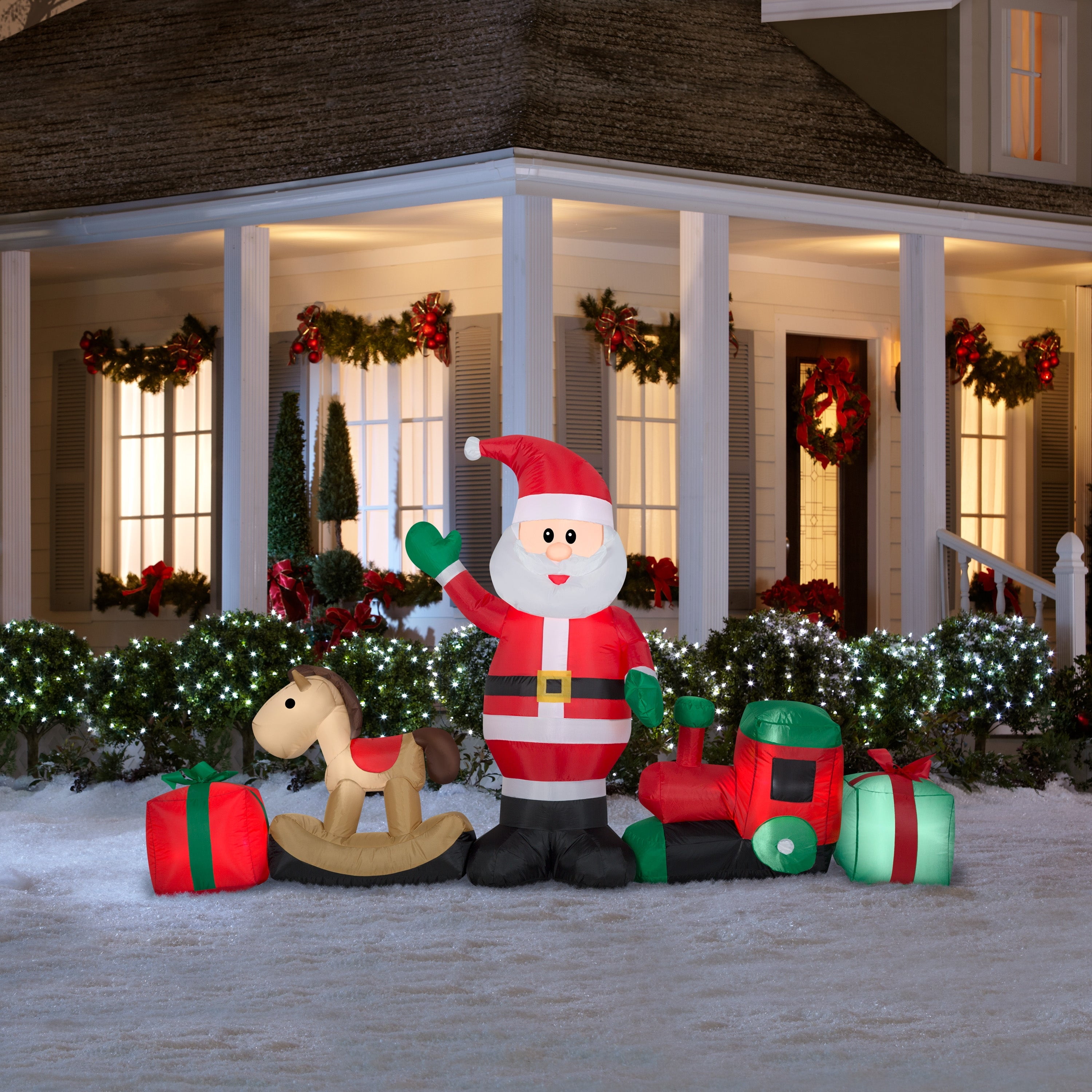 Gemmy Christmas Airblown Inflatable Santa and Toys Collection Scene, 4