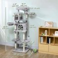 thumbnail image 3 of PawHut 69" Cat Tree, Cat Tower with 2 Condos, Light Grey, 3 of 10