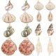 thumbnail image 1 of 1 caja de 16 piezas de 8 estilos de dijes de conchas naturales, dijes de conchas marinas de verano, océano, playa, conchas, cauri, vieiras, cuentas, dijes marinos, 1 of 9