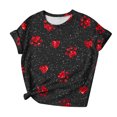 thumbnail image 4 of Plebaso T-Shirts Imprimés pour Femmes Col Rond Dégradé Manches Courtes Mode Ample T-Shirts pour Femmes, 4 of 4