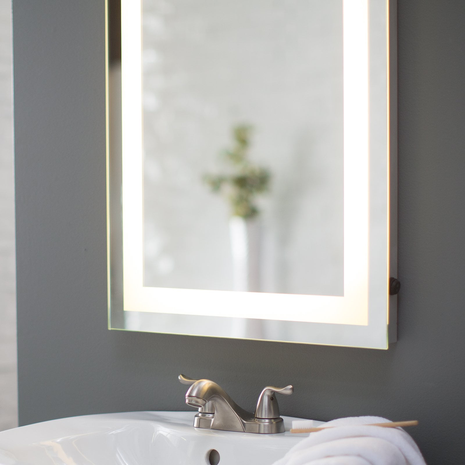 Afina Illume LED Backlit Rectangular Bathroom Mirror Walmart