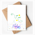 thumbnail image 1 of flower s green petal Welcome Back Greeting Cards Envelopes Blank, 1 of 3