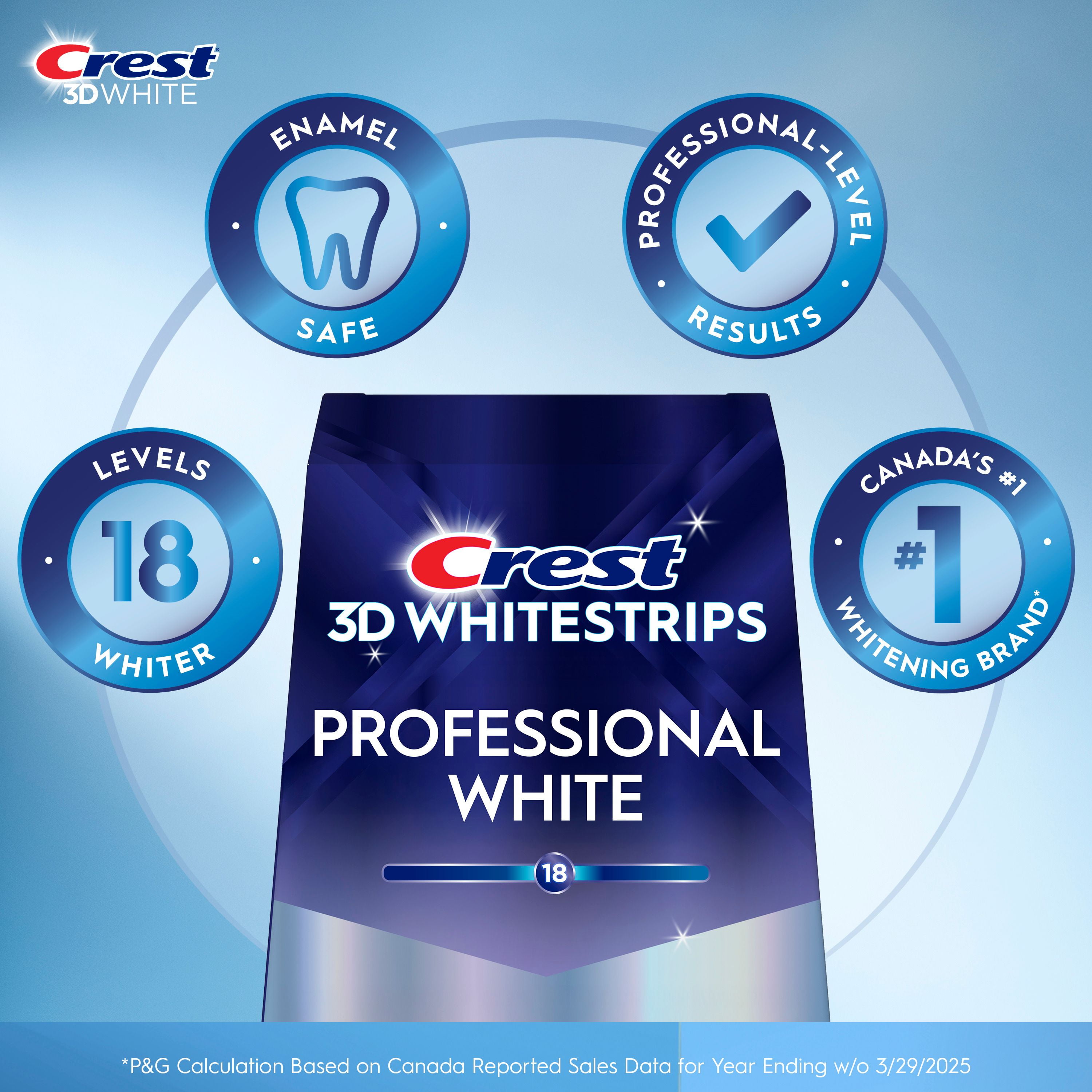 Crest 3D Whitestrips Professional Effects At-home Teeth Whitening Kit, 20 Treatments,12 Levels Whiter, 20 Treatments