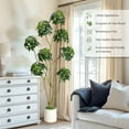 thumbnail image 6 of 5ft/6ft/7ft  Tall Fake Plant Indoor,Artificial Umbrella Schefflera Tree in White Pot with Multiple Trunks Design, Faux Floor Tree Fake Trees for Home Offices Porch Decor, 6 of 9