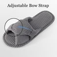 thumbnail image 3 of Litfun Women's Open Toe Slippers Corduroy Cross Bow House Slippers Memory Foam Slide Slippers, Grey, 3 of 6