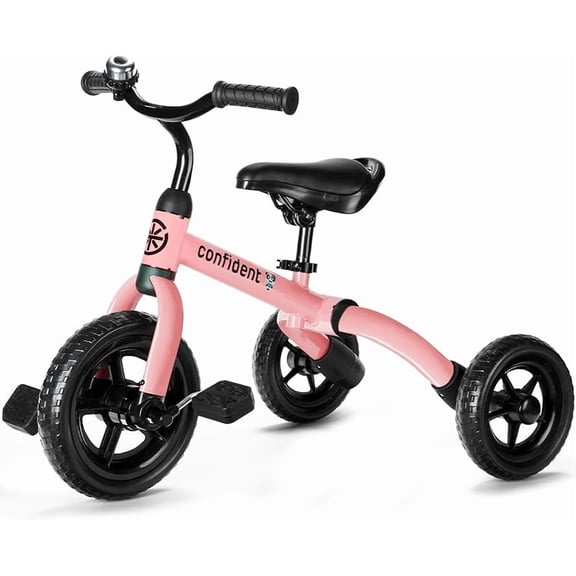 3 in 1 Tricycles Boys and Girls with Detachable Pedal and Bell, Foldable Balance Bike Riding Toys, Birthday Christmas New Year Gift