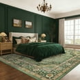 thumbnail image 3 of ATHOPE 8x10 Area Rugs for Living Room Bedroom, Washable Soft Rug with Non-Slip Backing, Large Floral Vintage Distress Print Pattern Carpet, Green, 3 of 7