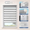 thumbnail image 6 of Tarmeek Waterproof Roll Up Shade Curtain 40x130cm White Polyester Bathroom Kitchen Window Privacy Protection Light Blocking Quick Dry Mildew Proof, 6 of 7