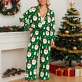 thumbnail image 2 of Christmas Pajamas 100% Cotton Womens Pajamas Set 2 Piece Soft Button-Down Xmas PJs Set Sleepwear Loungewear S-XL, 2 of 5