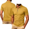 thumbnail image 3 of VBVC Men's Custom Personalized Quarter Zip Shirt , Short Sleeve Work Team Golf Top For Men, Gold , S-3XL, 3 of 8