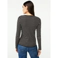 thumbnail image 6 of Free Assembly Women's Ribbed Crewneck Top with Long Sleeves, 6 of 6