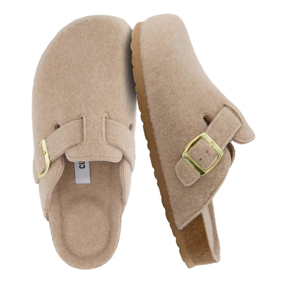 Cushionaire Hana Clogs for Women | Vegan Leather Slip on Potato Shoes with Cushioned Heel Cup and Cork Footbed | Classic Closed Toe Mule Design for Everyday Wear | Corduroy Clogs