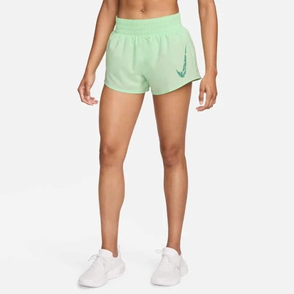 Nike One FN2601-376 Shorts Women's Medium Green Dri-FIT Mid-Rise Active SRT49