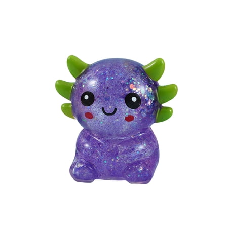 RICHMJ Sensory Axolotl Fidget Tools Axolotl Ball Slow Rising Filled Stretchy Stress Ball Animal Stress Relief Cute Stress Ball Birthday Party Favors(Purple)