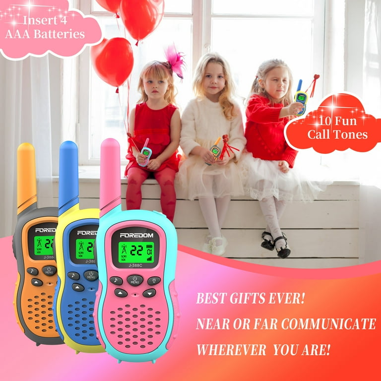 FOREDOM, Kids Walkie Talkies, J388C, Long Range with LCD Display