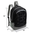 thumbnail image 2 of 17" Classic Wholesale Bungee Backpacks in 4 Assorted Colors - Bulk Case of 24 Bookbags, 2 of 4