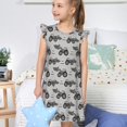 thumbnail image 4 of Fotbe Gray Tractor Vestido de Dormir para Niñas de 3 a 10 Años, Mangas Cortas, Estilo Princesa, Pijama Camisón con Mangas Voladas-XX-Large, 4 of 6