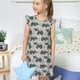 thumbnail image 4 of Fotbe Gray Tractor Vestido de Dormir para Niñas de 3 a 10 Años, Mangas Cortas, Estilo Princesa, Pijama Camisón con Mangas Voladas-Large, 4 of 6