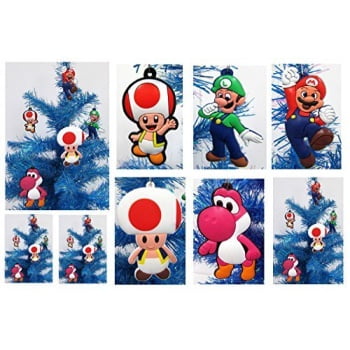 SUPER MARIO BROTHERS Holiday Christmas Ornament Set - Unique SUPER MARIO BROTHERS Holiday Christmas Ornament Set - Unique Shatterproof Plastic Design by Holiday Ornaments - SUPER MARIO BROTHERS Holiday Christmas Ornament Set - Unique