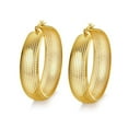 thumbnail image 1 of Womens Stainless Steel Hollowed out Hoop Earring Gold Plated Click-Top, 1 of 4