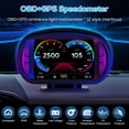 thumbnail image 2 of Pengug OBD2+GPS HUD Gauge Car Digital Head Up Display Speedometer Turbo RPM Alarm Temp, 2 of 9