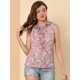 thumbnail image 2 of INSPIRE CHIC Blusa Floral Sin Mangas De Gasa Con Cuello Redondo Y Volantes Para Mujer Rosa XL, 2 of 6
