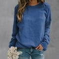 thumbnail image 4 of Sweatshirts Hoodies for Women Long Sleeve Crew Neck Winter Fall Solid Colour Round Neck Pullover Top Casual Tops, 4 of 4