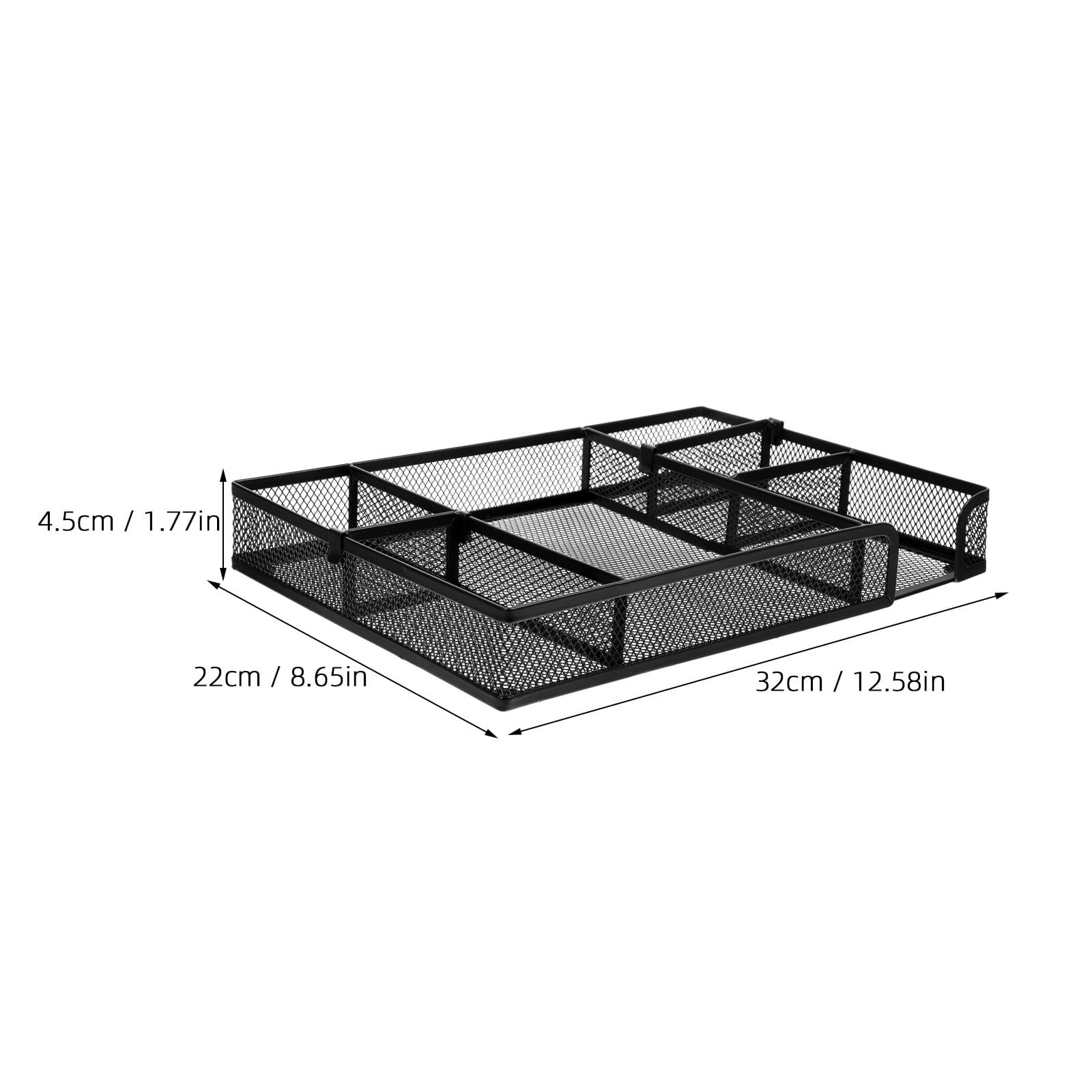 DINHEAROM Compact Black Mesh Desk Drawer Organizer Tray for Stationery Storage