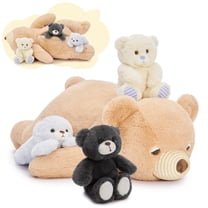 Muiteiur 4Pcs Bear Stuffed Animal 24.5" Stuffed Bear Plush Toy with 3 Babies