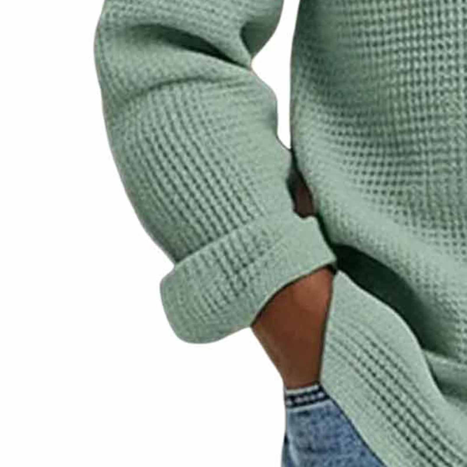 Long Sleeve Shirts for Men, Men's Button Down Waffle Textured Shirt Casual Long Sleeve Lapel Neck Wrinkle Free Untucked Shirts Fashion Clothes