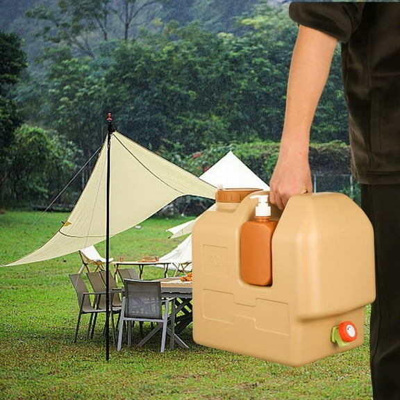 20L Camping Water Container, BPA Free Portable Water Dispenser with Spigot, Leak-Proof Large Camping Water Jug for Emergency Storage, Outdoor, Hiking, Road Trips