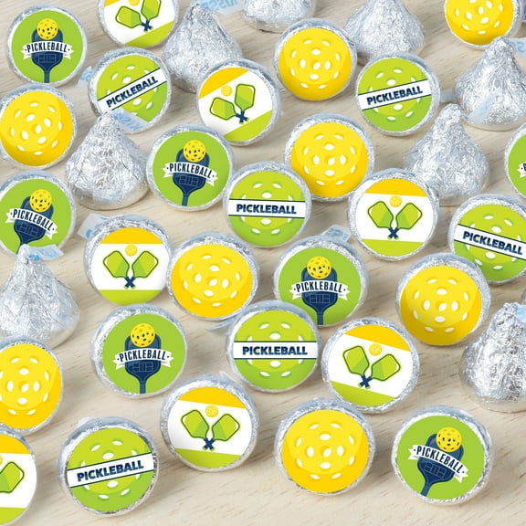 Big Dot of Happiness Let's Rally - Pickleball - Birthday or Retirement Party Small Round Candy Stickers - Party Favor Labels - 324 Count