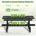 thumbnail image 2 of Barara King Outdoor Dining Table,Picnic Tables,Outdoor Picnic Table and Bench Set for 8 Person with Seats and Mesh Grid-Black, 2 of 6