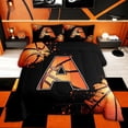 thumbnail image 2 of Homewish Cartoon Basketball Sports Bedding Comforter Set for Kids Boys, Black Orange Monogrammed A Twin Comforter Sets, Black Player Reversible, 2pcs, 2 of 7