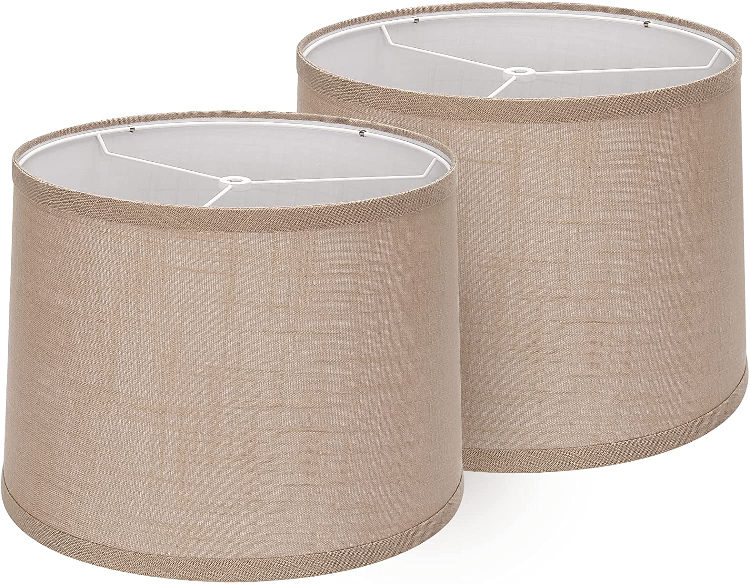 Lampshades Set of 2, Drum Lampshades 11.6" Top x 12.6" Bottom x 9.8