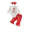 thumbnail image 1 of Conjunto navideño para bebé niña: pelele de manga larga, pantalones con estampado de Papá Noel y diadema., 1 of 9