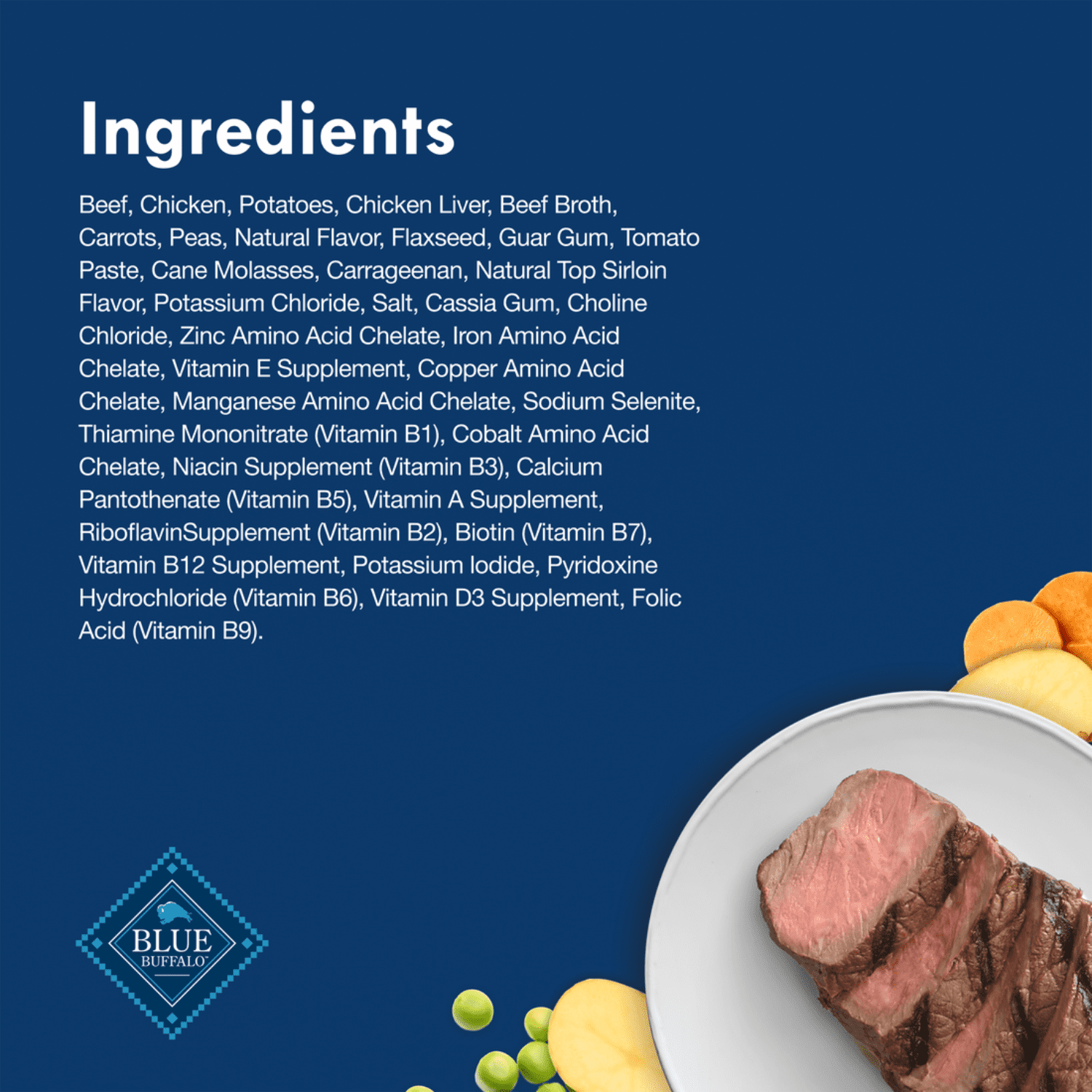 Blue Buffalo Delights Top Sirloin Flavor Pate Dog Food Trays, 3.5-oz, 99g