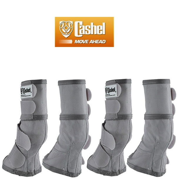 4 Pack Cashel Fly Prevention Draft Horse Leg Guard Cool Mesh Boots Grey