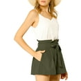 thumbnail image 5 of Allegra K Women's Elegant Bow Self-Tie Belt High Paper Bag Waist Pleated Shorts, 5 of 7