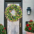 thumbnail image 3 of Small Colorful Eucalyptus Wreath, Spring and Summer Indoor Wall and Door Decoration, Cheerful Hanging Ornament for Home and Apartment, Mini Seasonal Accent Piece, 3 of 4