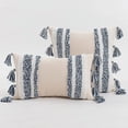 thumbnail image 2 of Nvzi-a Geometric Embroidery Tufted Throw Pillow Covers 18x18 Inch Boho Cotton Canvas Woven Tufted Tassel Cushion Covers Home Decor (Navy,18"x18"), 2 of 2