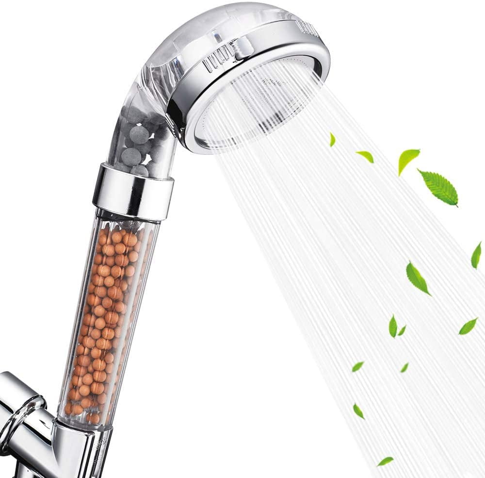 Nosame Shower Head Filter Filtration High Pressure Water Saving 3 Mode Function Spray Handheld Showerheads for Dry Skin /& Hair