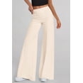 thumbnail image 2 of Pantalones de Mujer PRETTYGARDEN Palazzo de Pierna Ancha Tiro Alto XXL Beige, 2 of 5