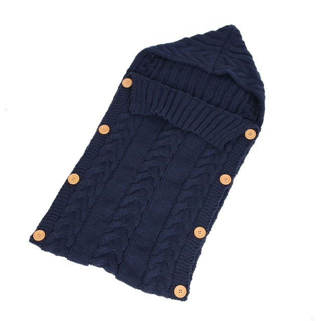 Saco de dormir de lana de punto para bebé de otoño e invierno, saco de dormir con botones, manta para fotografía, carrito de dormir, saco de dormir para fotografía de pañales