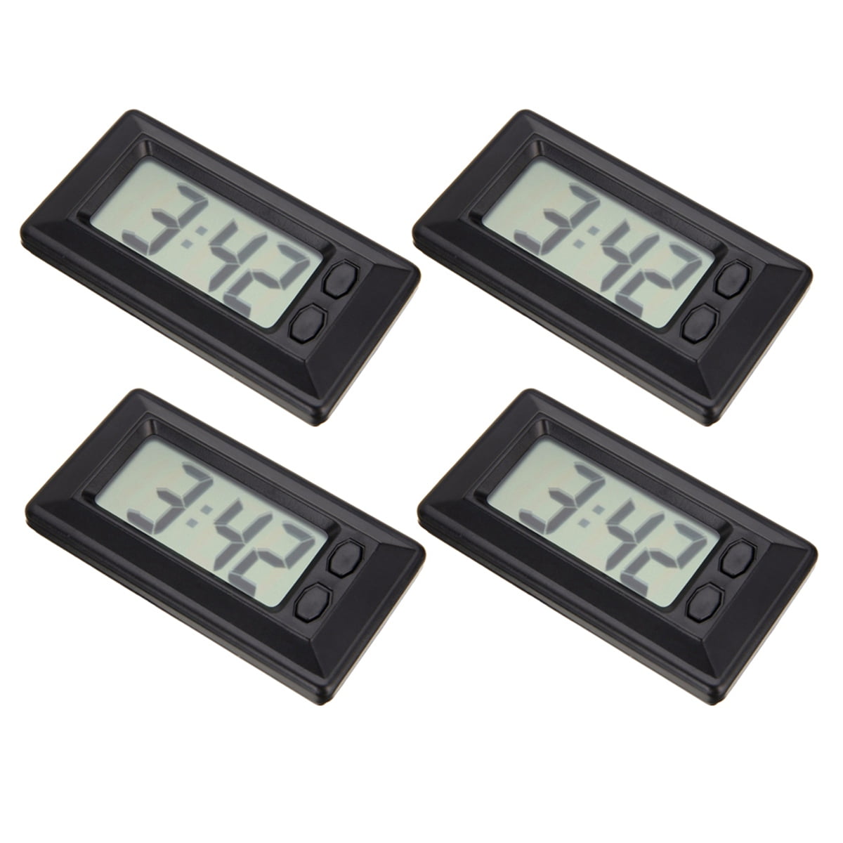 icdrIesnte 4 Pieces Small Digital Clock Mini Car Clock Home Electronic