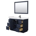 thumbnail image 3 of Wyndham Collection Miranda 48" Wood&Marble Single Bathroom Vanity in Blue/Black, 3 of 7