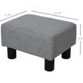 thumbnail image 3 of Ottoman Foot Rest, Small Foot Stool with Linen Fabric Upholstery and Plastic Legs, Cube Ottoman for Living Room, Gray, 3 of 9