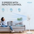 thumbnail image 3 of Shinic Ventilador de pedestal oscilante de 16 pulgadas con control remoto, funcionamiento silencioso de 3 velocidades, altura e inclinación ajustables, temporizador de apagado automático de 7,5 horas,, 3 of 5