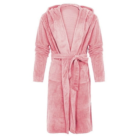 

Robes for Women Hooded Bathrobe Lightweight Fleece Cozy Warm Sleepwear Nightgowns Fluffy Soft Robe with Pockets Ladies Clothes